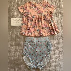Posh peanut swing top with pumpkin carriage & matching ruffle butt bottoms 2t